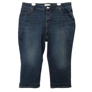 Lane Bryant Jeans Womens 18 Blue Mid Rise Boyfriend Capri Flex Magic Waistband